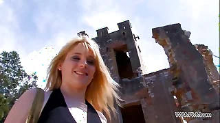 MyFirstPublic Ass fuck helter-skelter public is what skinny blonde likes